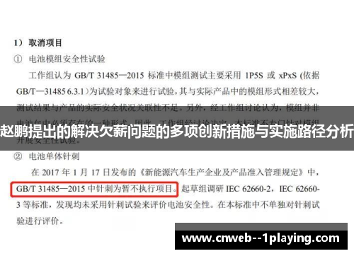 赵鹏提出的解决欠薪问题的多项创新措施与实施路径分析